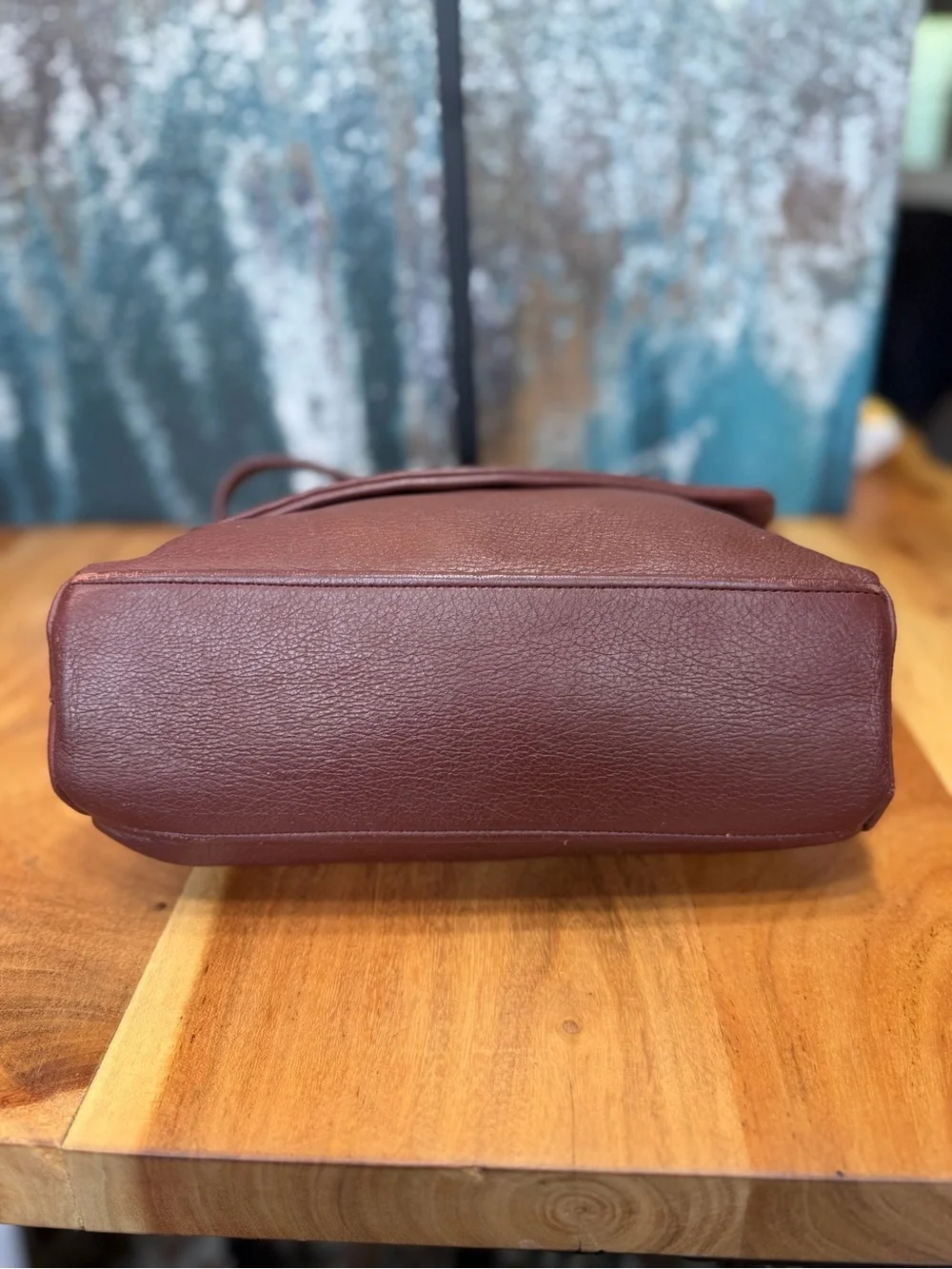 Heacock Vintage Artisanal 1980’s Burgundy/Brown Deerskin Leather Shoulder Bag